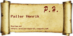 Paller Henrik névjegykártya